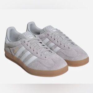 Adidas Light Gray Suede Sneakers with White Stripes Sz 11.5